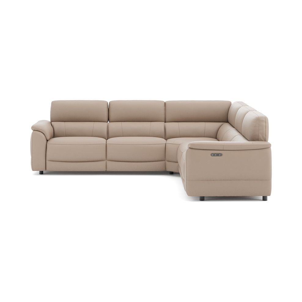 Phoenix Large Corner Electric Recliner Sofa in  Mushroom Leather 2