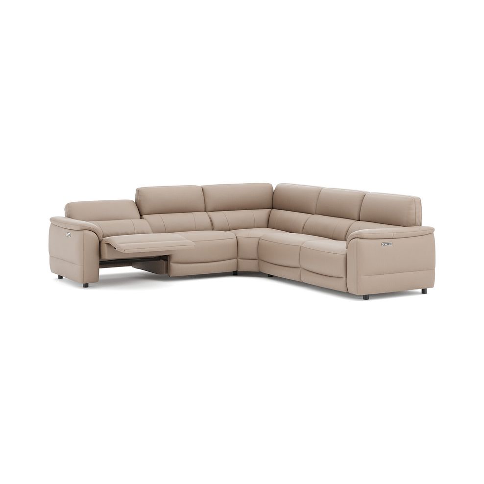Phoenix Large Corner Electric Recliner Sofa in  Mushroom Leather 3