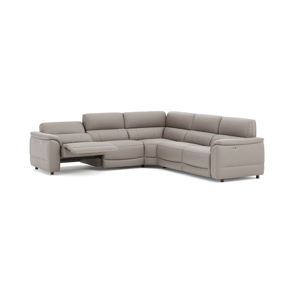 Phoenix Large Corner Electric Recliner Sofa in  Oyster Leather 3