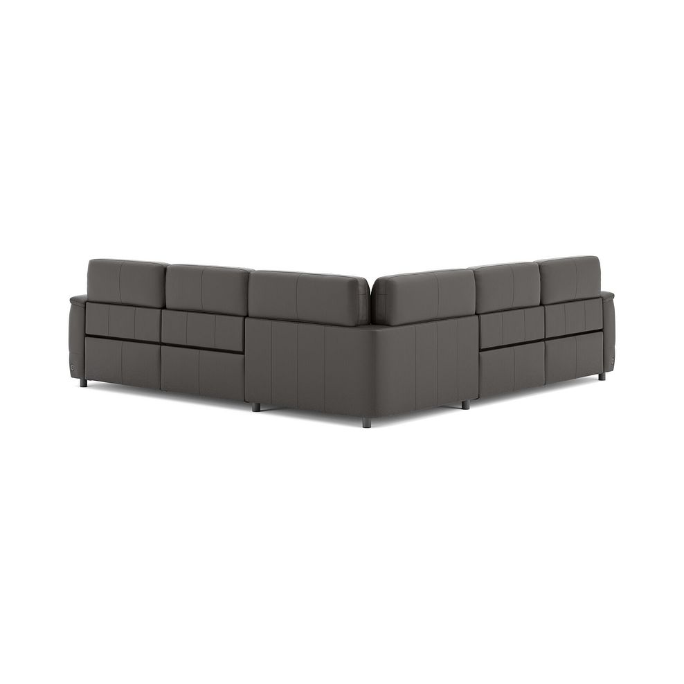 Phoenix Large Corner Electric Recliner Sofa in  Storm Leather 5