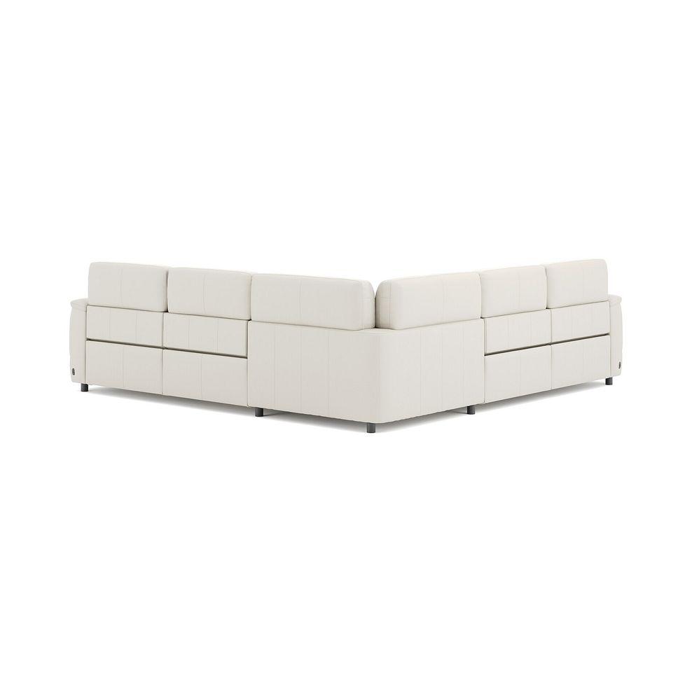 Phoenix Large Corner Electric Recliner Sofa with Adjustable Power Headrests in  Bone China Leather 5