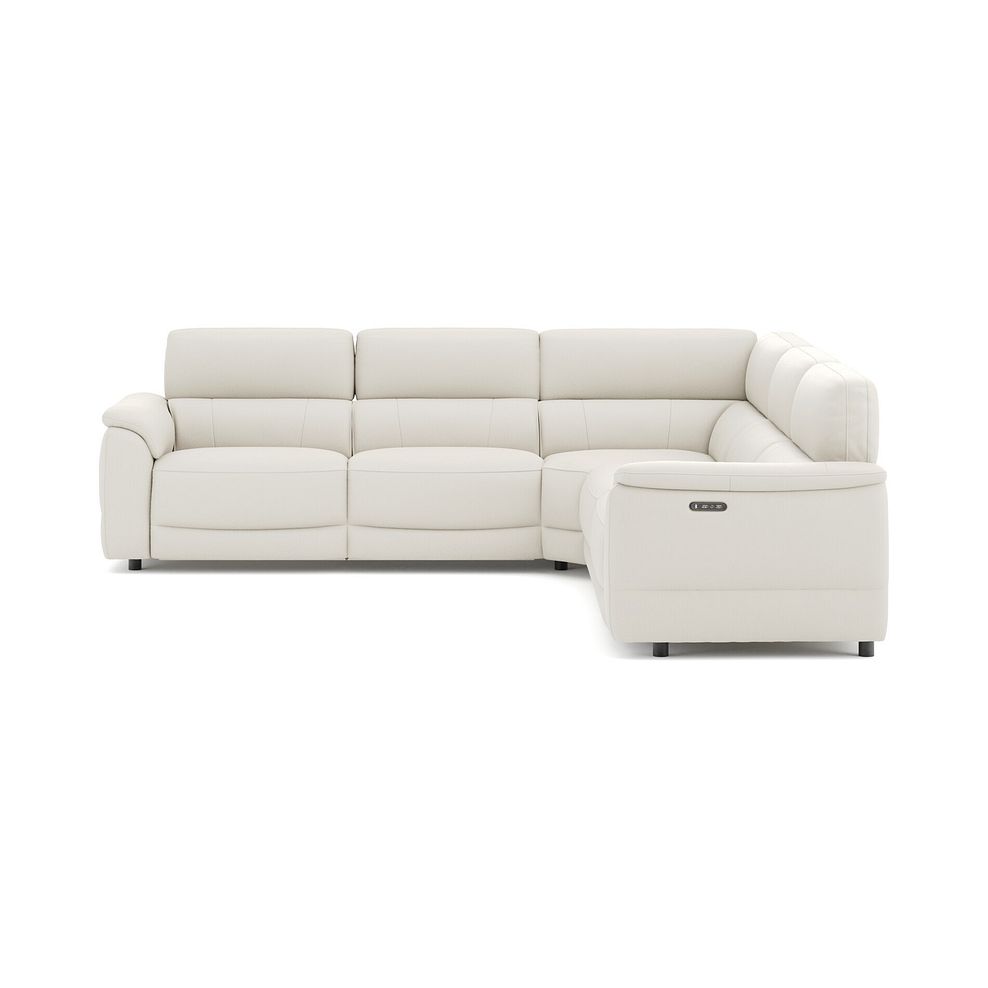 Phoenix Large Corner Electric Recliner Sofa with Adjustable Power Headrests in  Bone China Leather 2