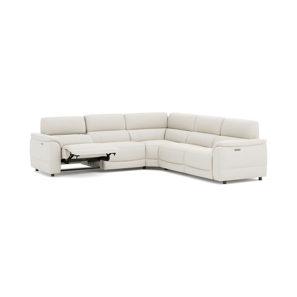 Phoenix Large Corner Electric Recliner Sofa with Adjustable Power Headrests in  Bone China Leather 3