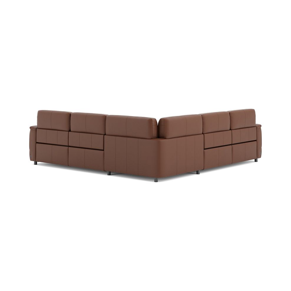 Phoenix Large Corner Electric Recliner Sofa with Adjustable Power Headrests in  Cognac Leather 5