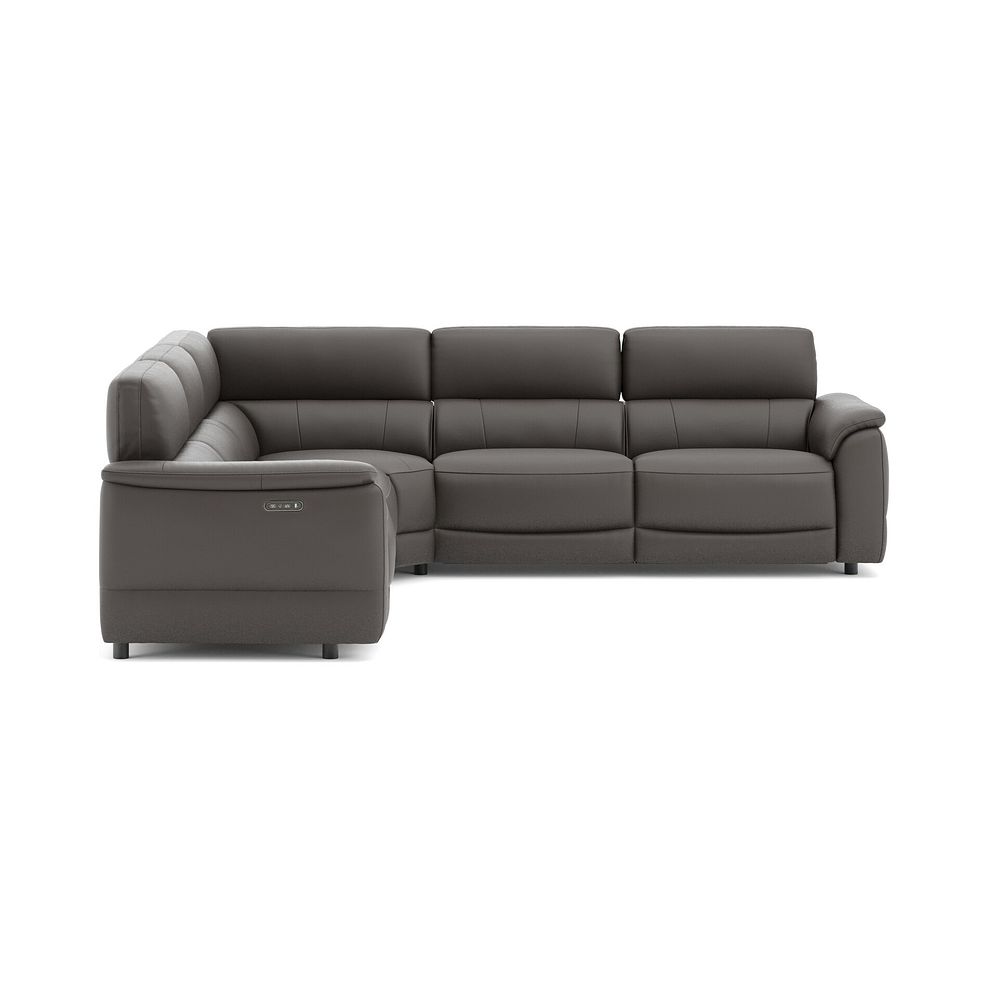 Phoenix Large Corner Electric Recliner Sofa with Adjustable Power Headrests in  Elephant Grey Leather 4