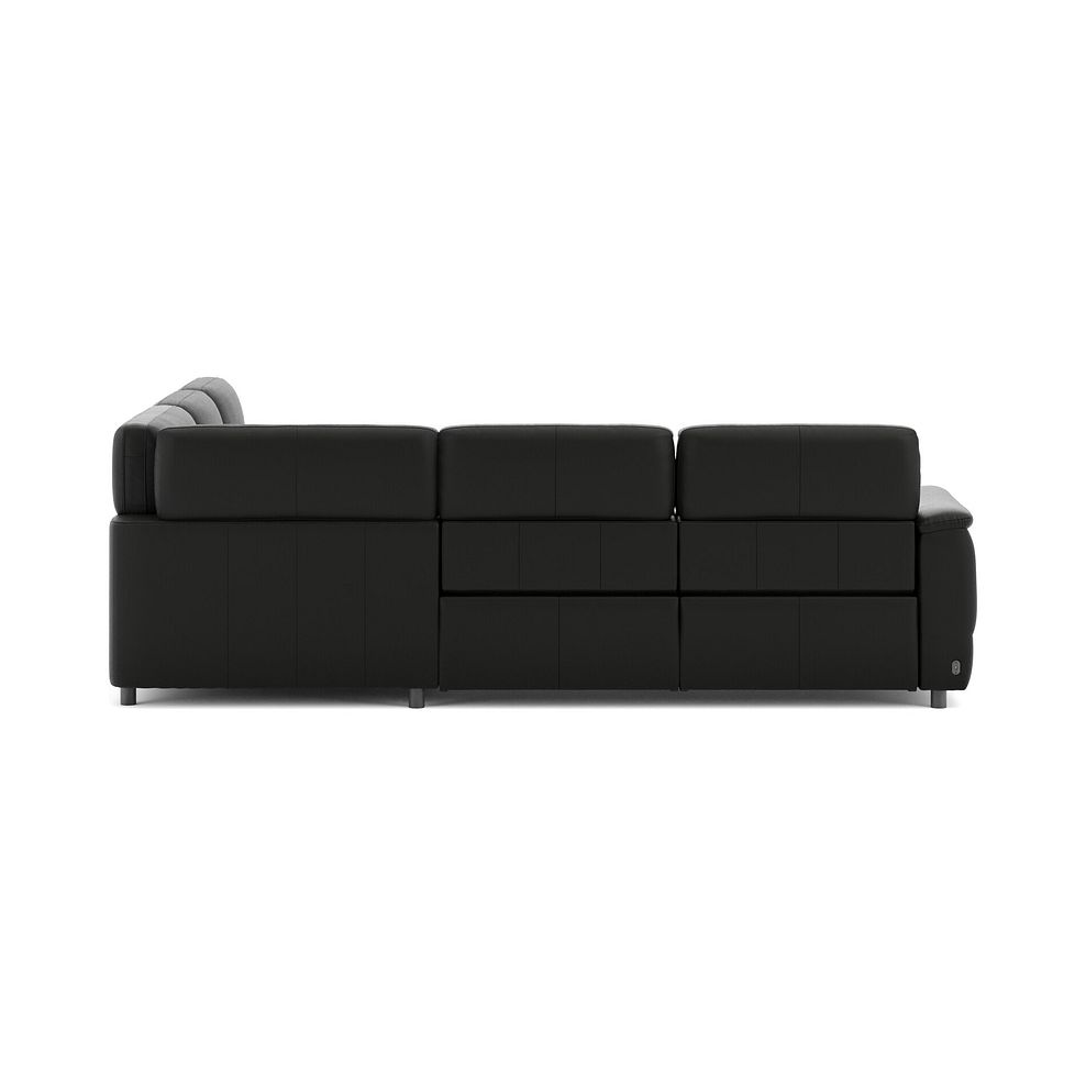 Phoenix Large Corner Electric Recliner Sofa with Adjustable Power Headrests in  Jet Black Leather 6