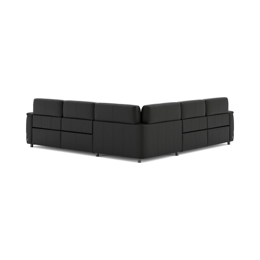Phoenix Large Corner Electric Recliner Sofa with Adjustable Power Headrests in  Jet Black Leather 5