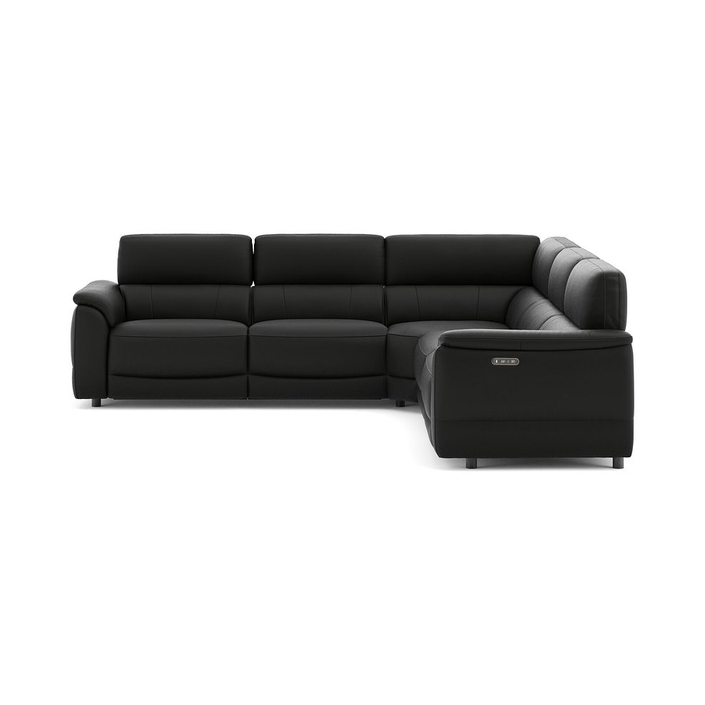 Phoenix Large Corner Electric Recliner Sofa with Adjustable Power Headrests in  Jet Black Leather 2