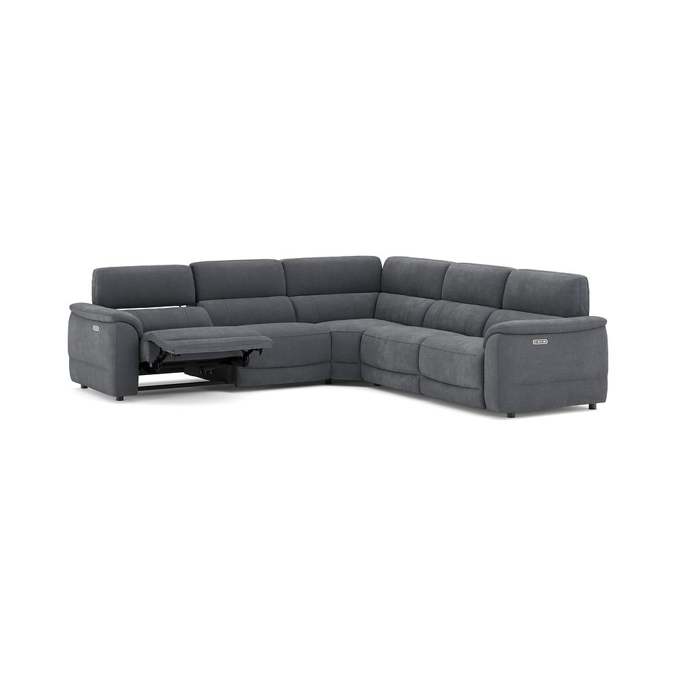 Phoenix Large Corner Electric Recliner Sofa with Adjustable Power Headrests in  Manhattan Charcoal Fabric 3