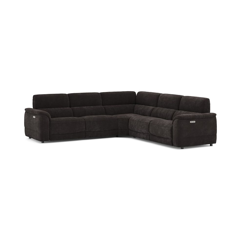 Phoenix Large Corner Electric Recliner Sofa with Adjustable Power Headrests in  Manhattan Mushroom Fabric 1