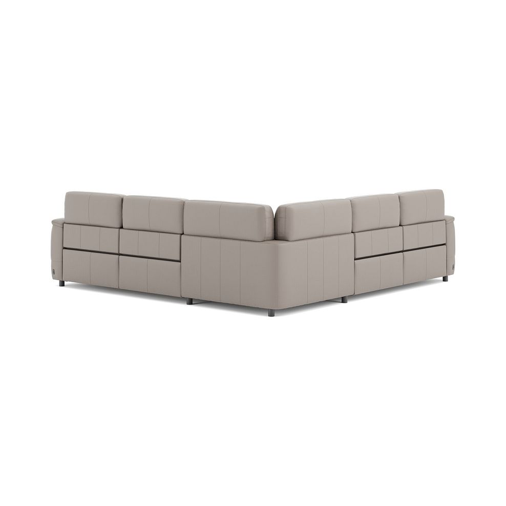 Phoenix Large Corner Electric Recliner Sofa with Adjustable Power Headrests in  Oyster Leather 5