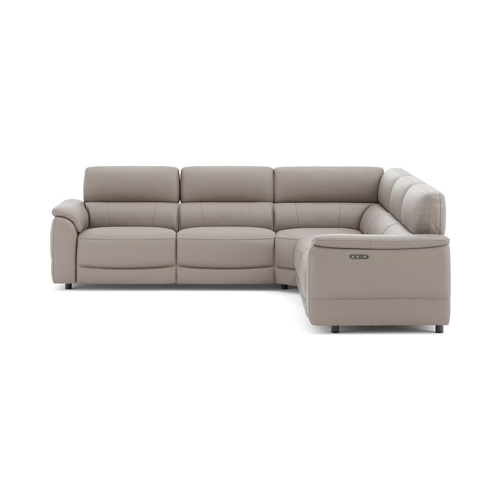 Phoenix Large Corner Electric Recliner Sofa with Adjustable Power Headrests in  Oyster Leather 2