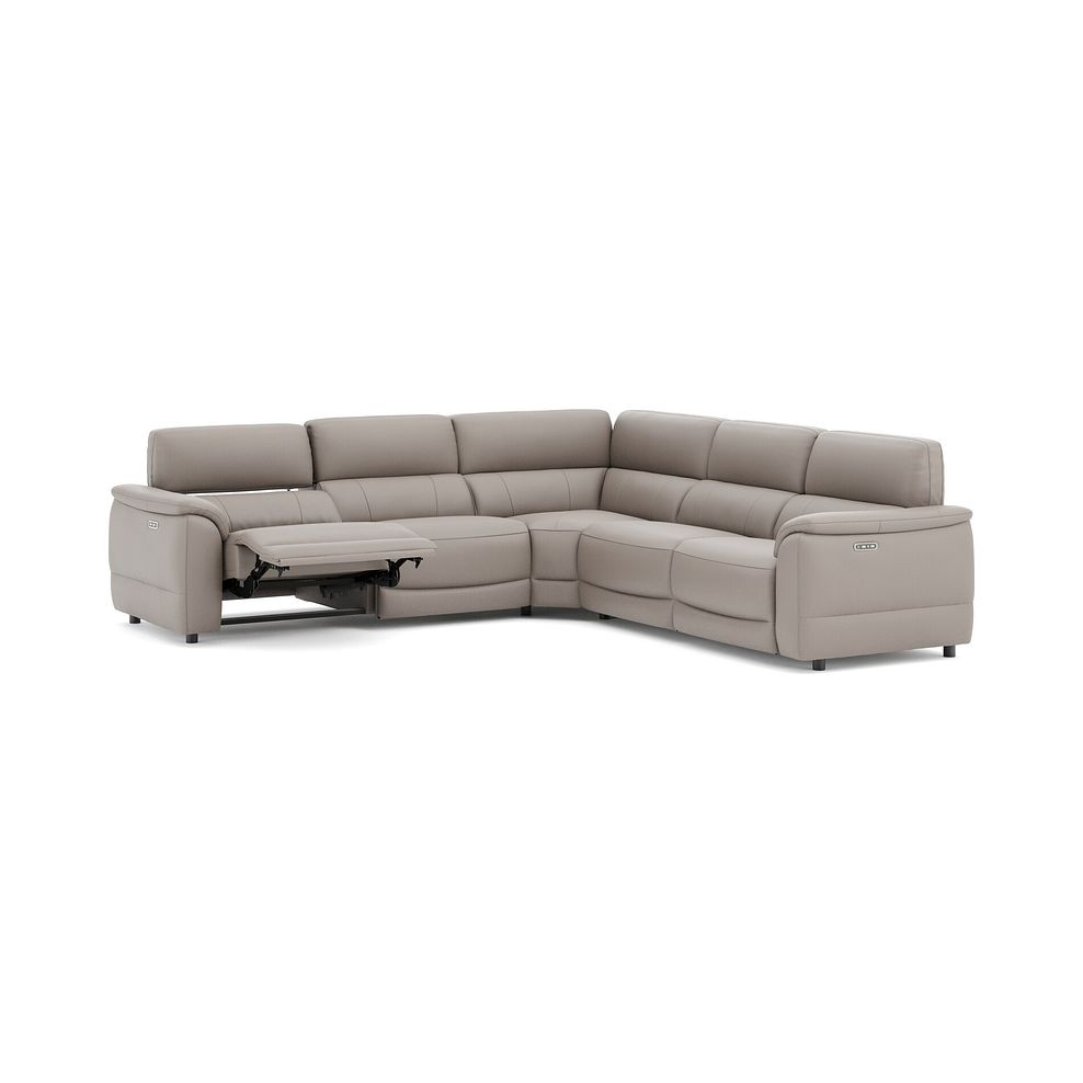 Phoenix Large Corner Electric Recliner Sofa with Adjustable Power Headrests in  Oyster Leather 3