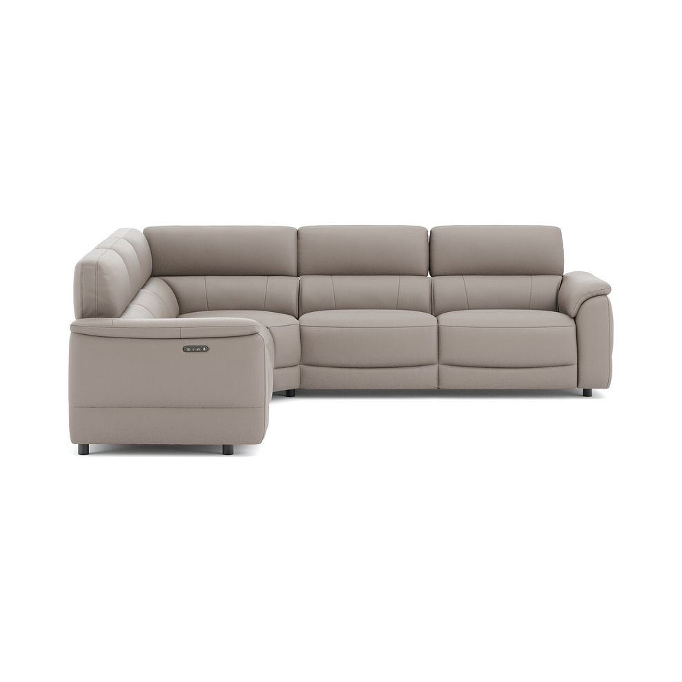 Phoenix Large Corner Electric Recliner Sofa with Adjustable Power Headrests in  Oyster Leather 4