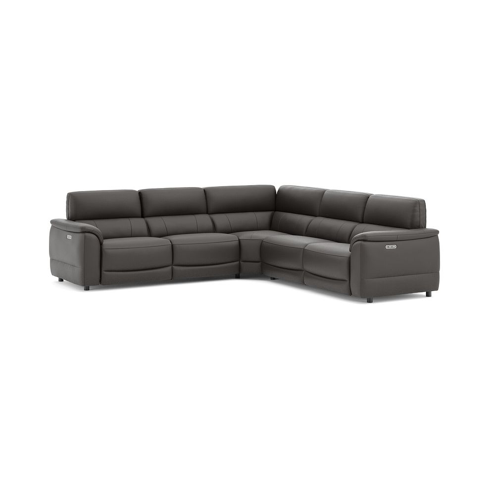Phoenix Large Corner Electric Recliner Sofa with Adjustable Power Headrests in  Storm Leather 1