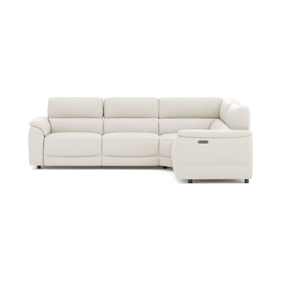 Phoenix Left hand Corner Electric Recliner Sofa in  Bone China Leather 2