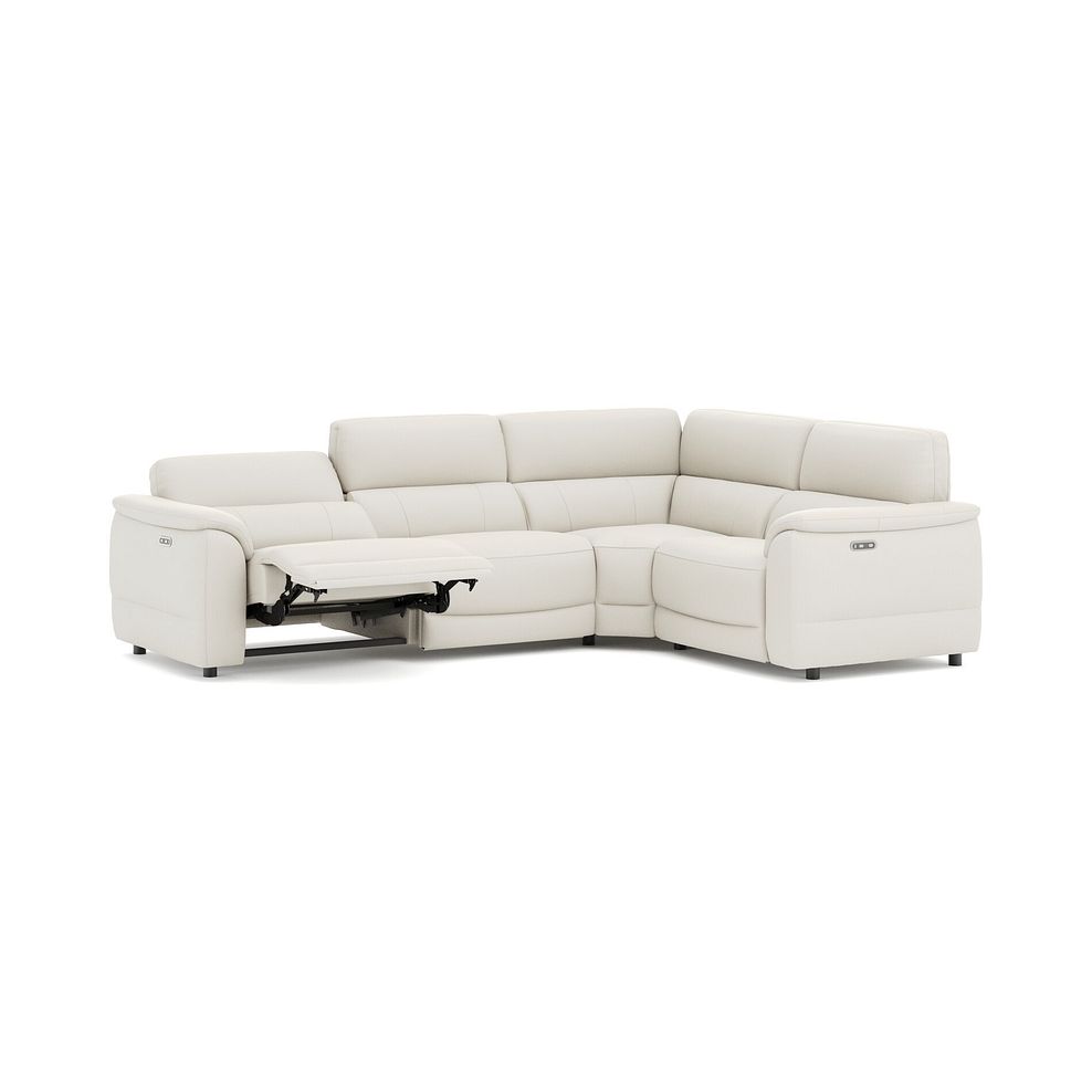 Phoenix Left hand Corner Electric Recliner Sofa in  Bone China Leather 3
