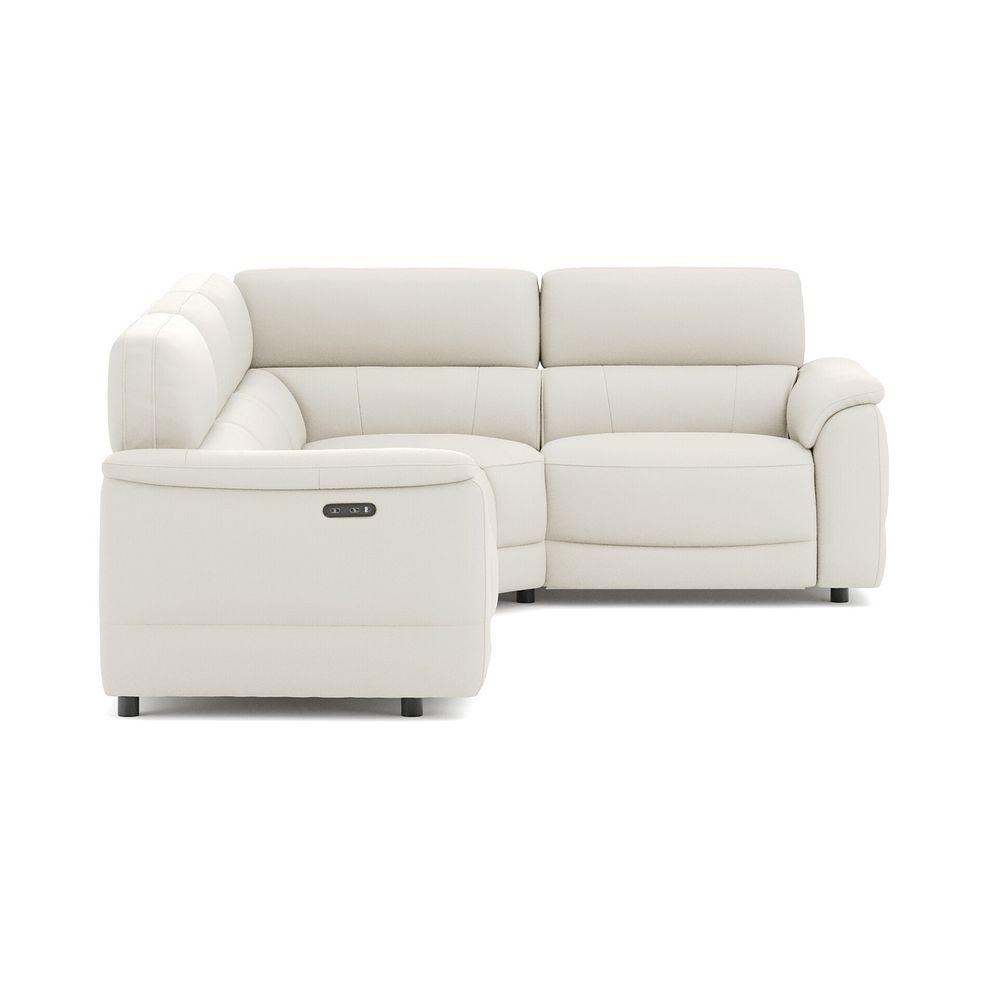 Phoenix Left hand Corner Electric Recliner Sofa in  Bone China Leather 4