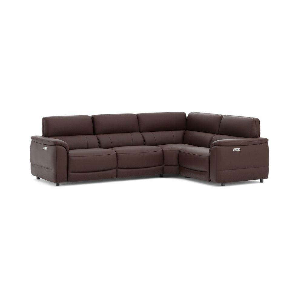 Phoenix Left hand Corner Electric Recliner Sofa in  Chestnut Leather 1