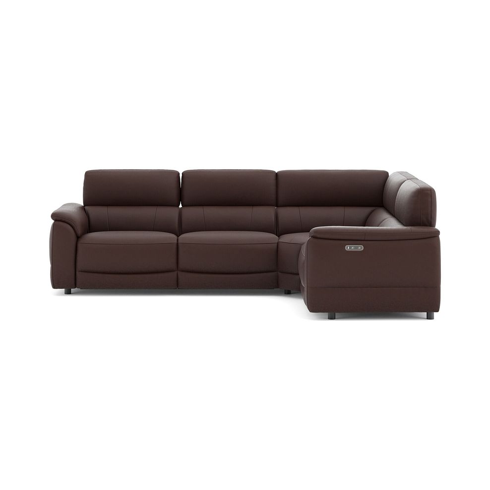 Phoenix Left hand Corner Electric Recliner Sofa in  Chestnut Leather 2