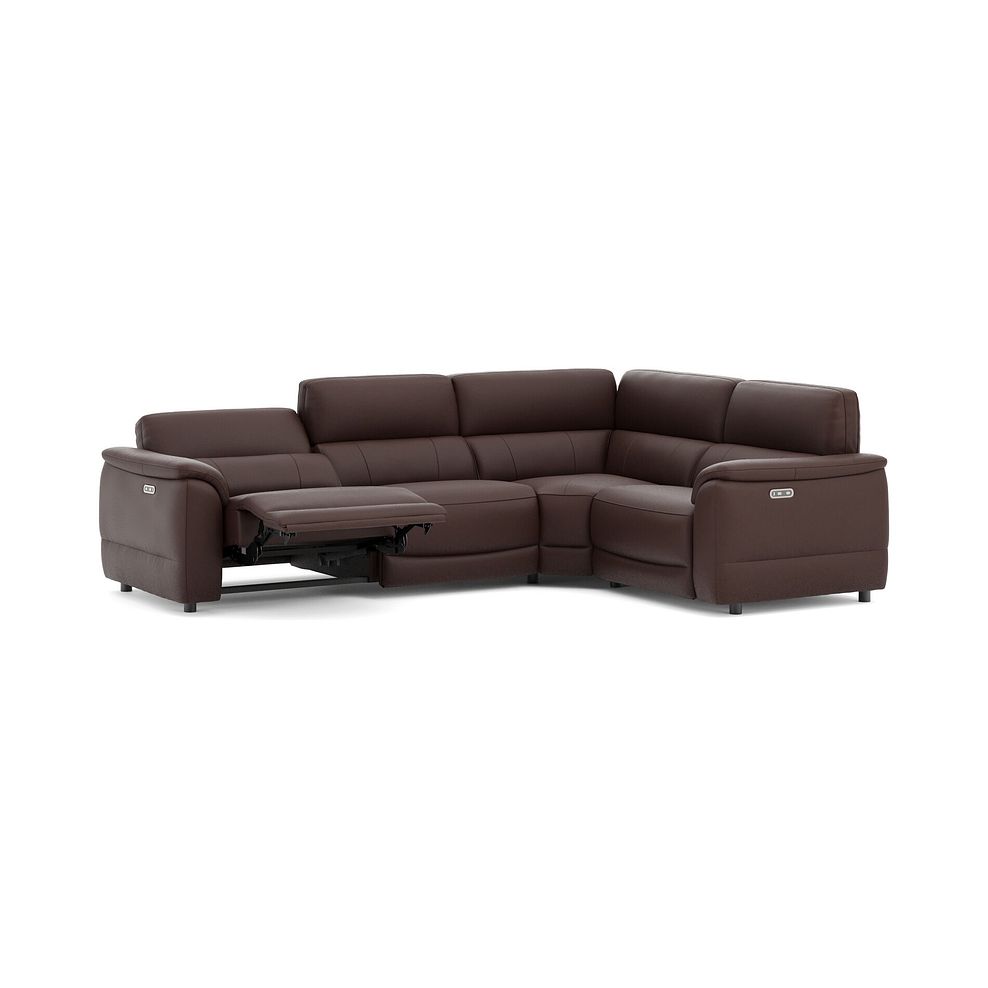Phoenix Left hand Corner Electric Recliner Sofa in  Chestnut Leather 3