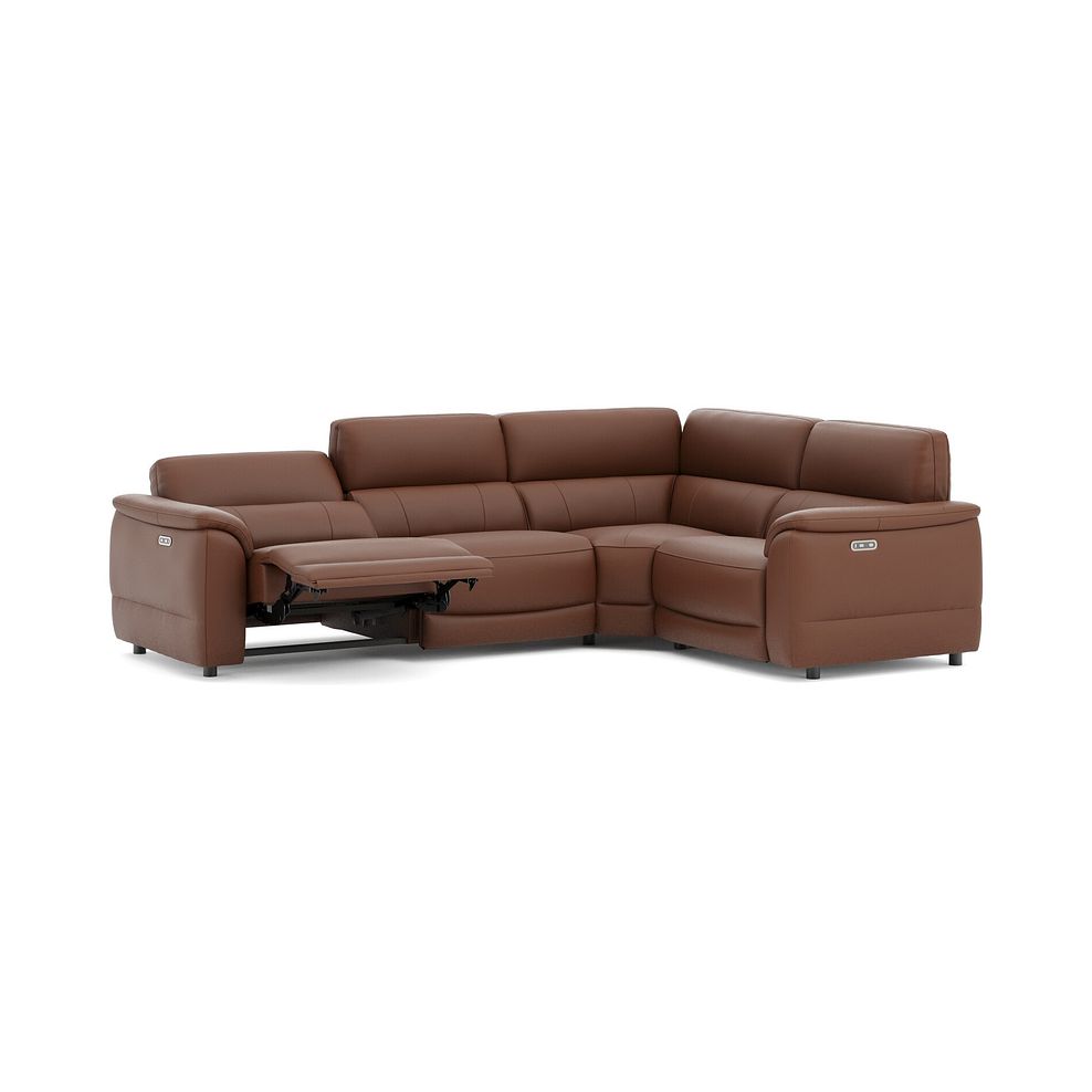 Phoenix Left hand Corner Electric Recliner Sofa in  Cognac Leather 3