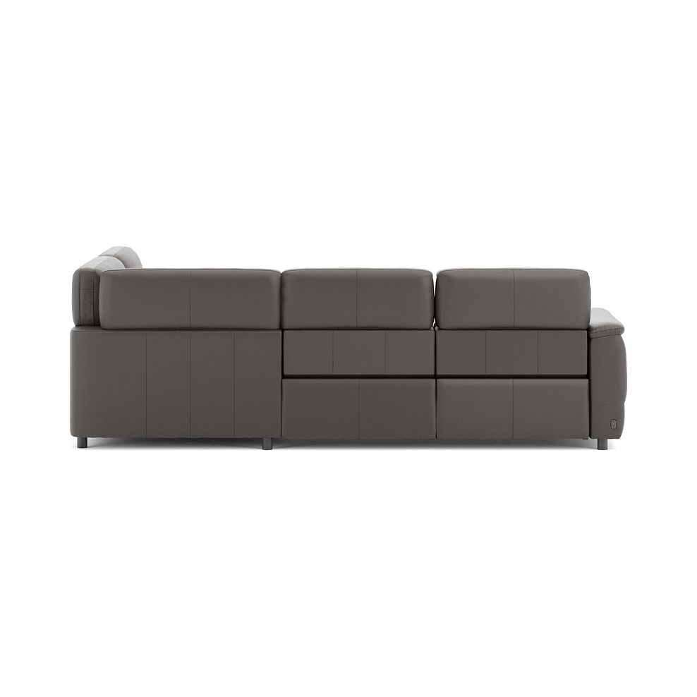 Phoenix Left hand Corner Electric Recliner Sofa in  Elephant Grey Leather 6