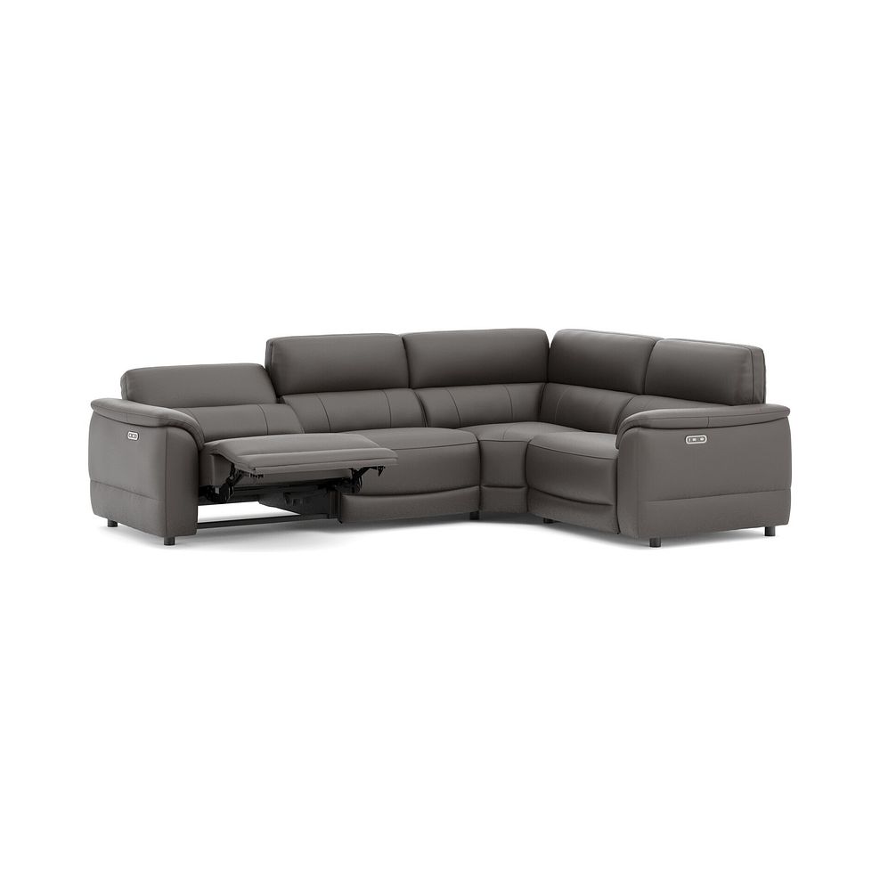 Phoenix Left hand Corner Electric Recliner Sofa in  Elephant Grey Leather 3