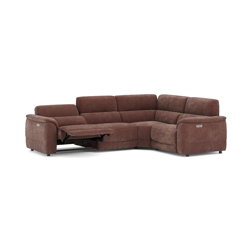Phoenix Left hand Corner Electric Recliner Sofa in  Manhattan Burnt Sienna Fabric 3