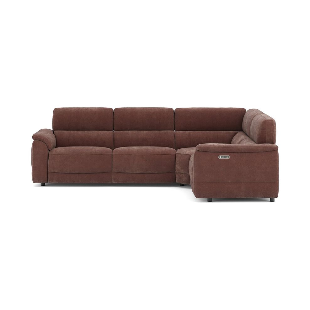 Phoenix Left hand Corner Electric Recliner Sofa in  Manhattan Burnt Sienna Fabric 2