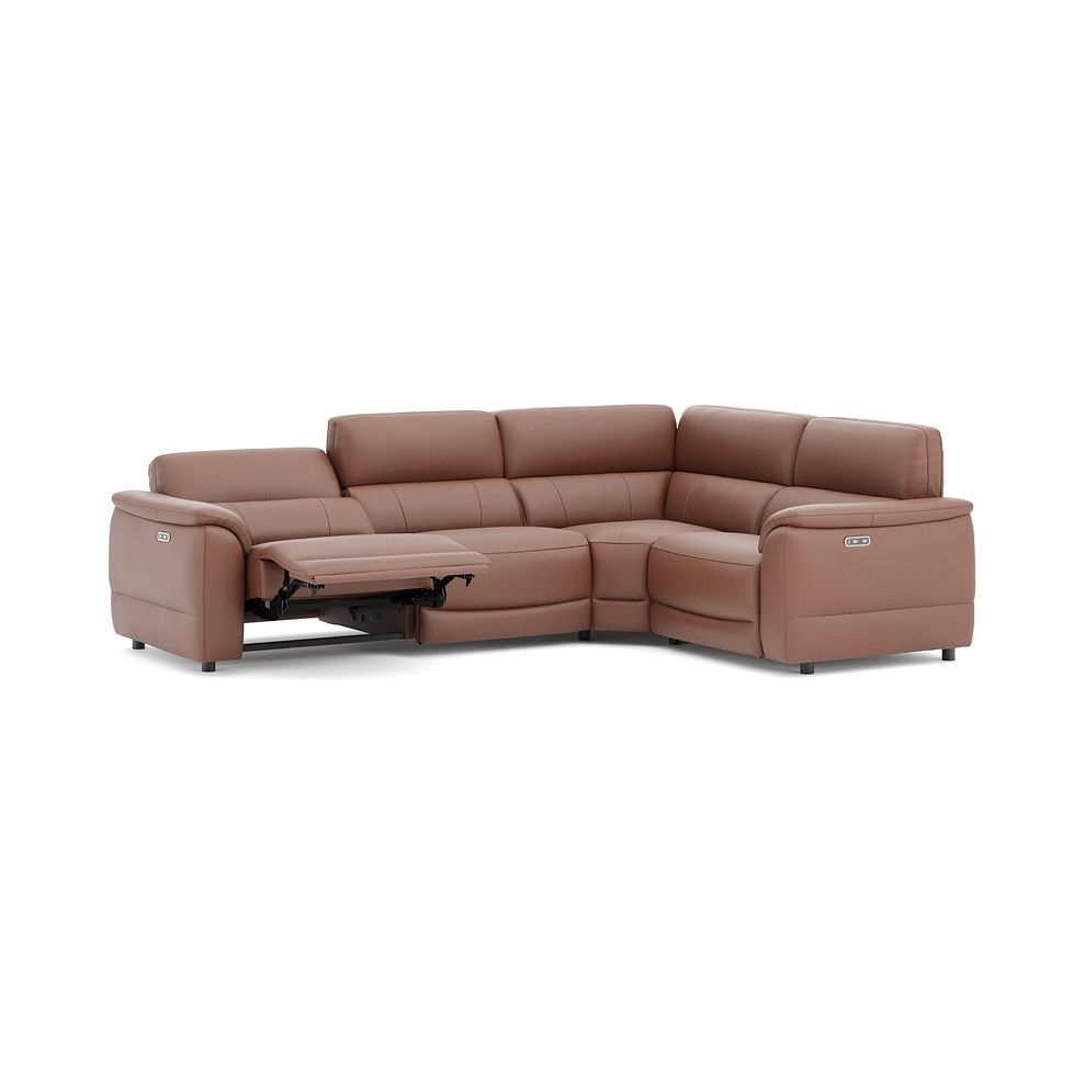 Phoenix Left hand Corner Electric Recliner Sofa in  Mocha Mousse Leather 3