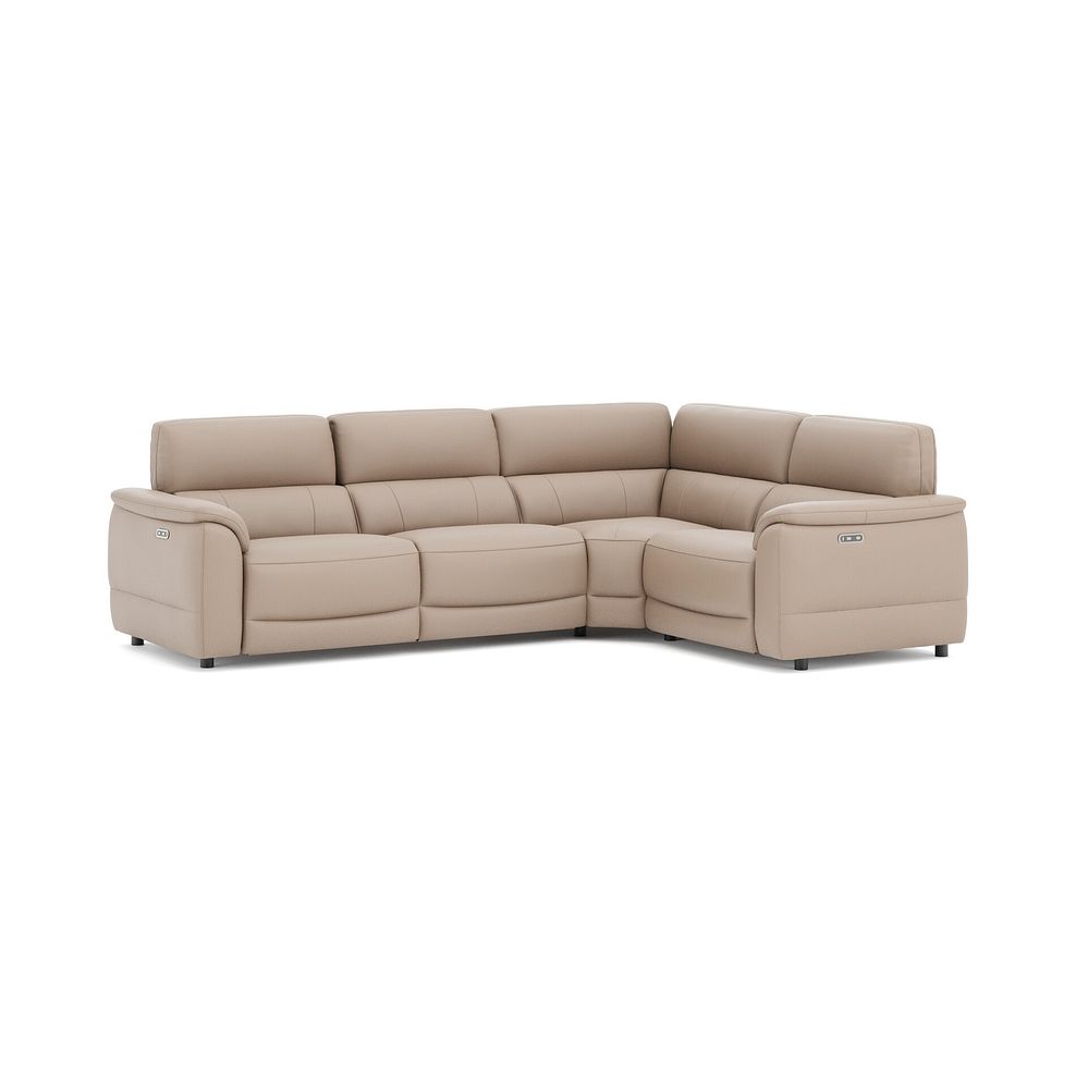 Phoenix Left hand Corner Electric Recliner Sofa in  Mushroom Leather 1