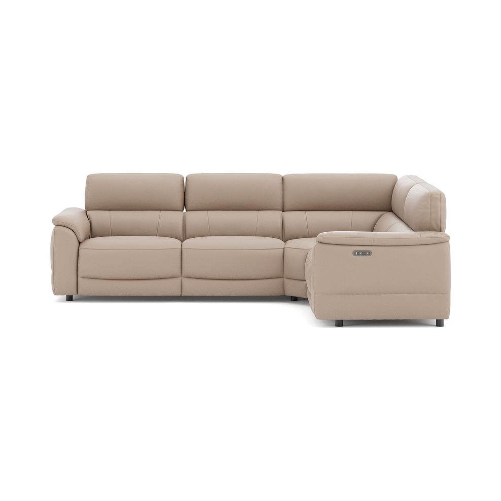 Phoenix Left hand Corner Electric Recliner Sofa in  Mushroom Leather 2
