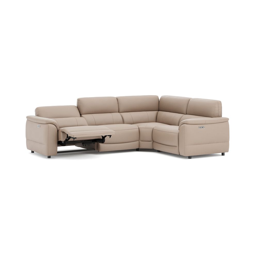 Phoenix Left hand Corner Electric Recliner Sofa in  Mushroom Leather 3