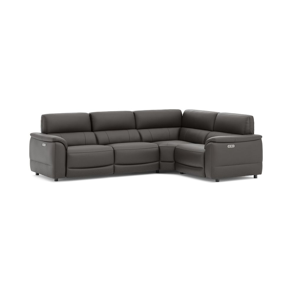 Phoenix Left hand Corner Electric Recliner Sofa in  Storm Leather 1