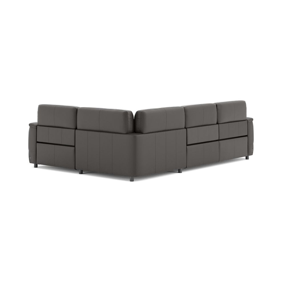 Phoenix Left hand Corner Electric Recliner Sofa in  Storm Leather 5