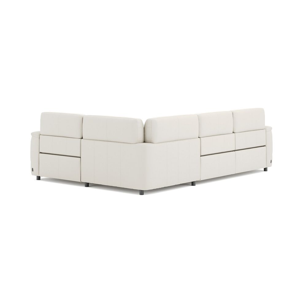 Phoenix Left hand Corner Electric Recliner Sofa with Adjustable Power Headrests in  Bone China Leather 5