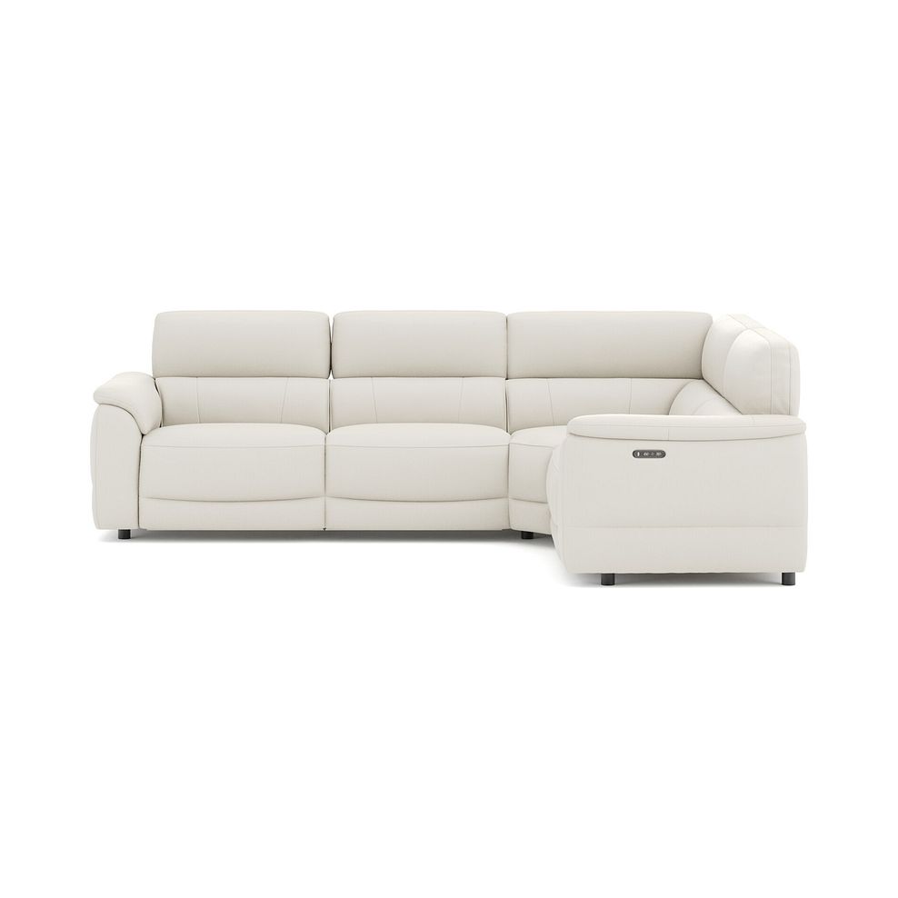 Phoenix Left hand Corner Electric Recliner Sofa with Adjustable Power Headrests in  Bone China Leather 2
