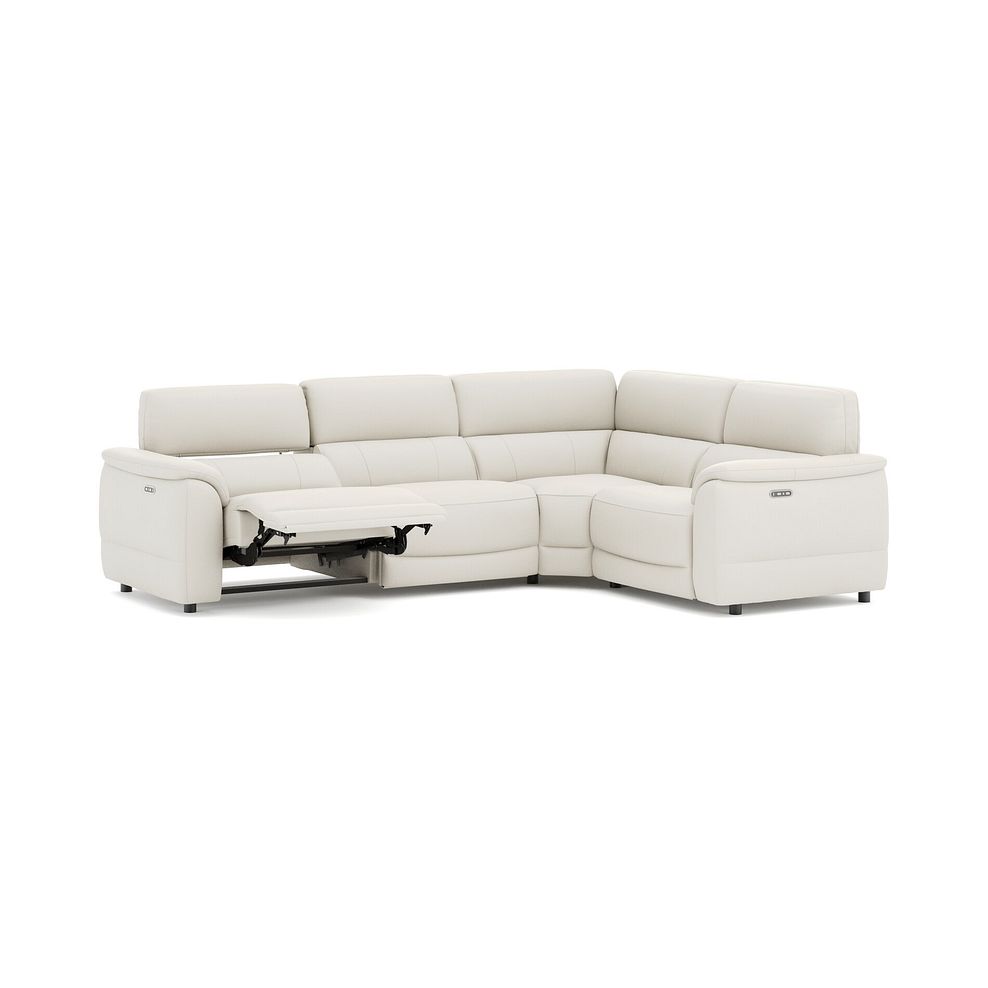 Phoenix Left hand Corner Electric Recliner Sofa with Adjustable Power Headrests in  Bone China Leather 3