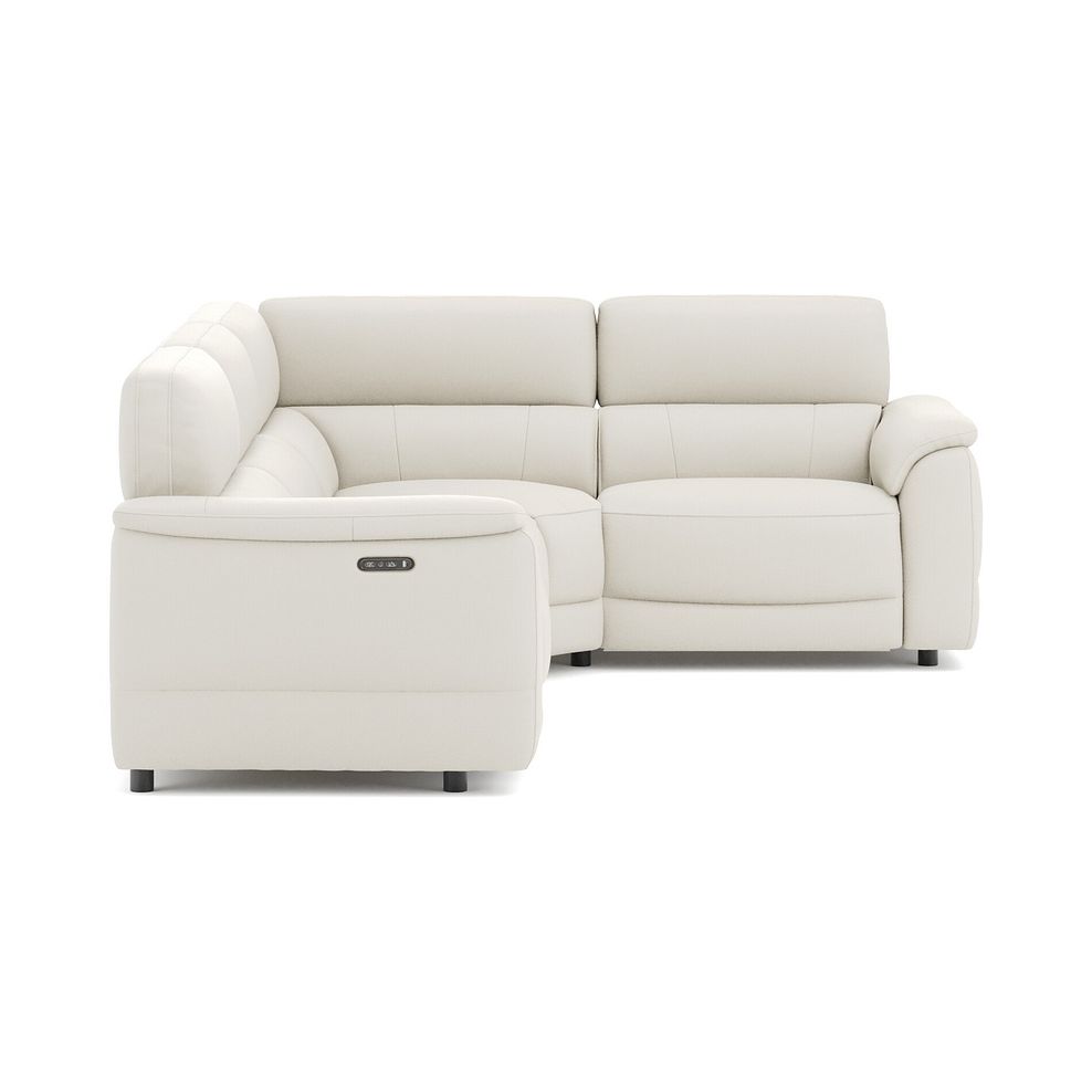 Phoenix Left hand Corner Electric Recliner Sofa with Adjustable Power Headrests in  Bone China Leather 4