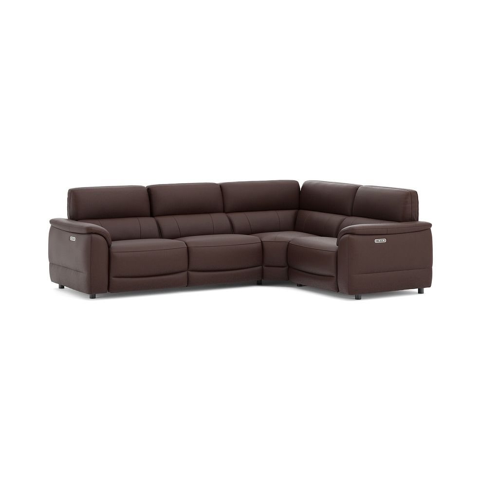 Phoenix Left hand Corner Electric Recliner Sofa with Adjustable Power Headrests in  Chestnut Leather 1