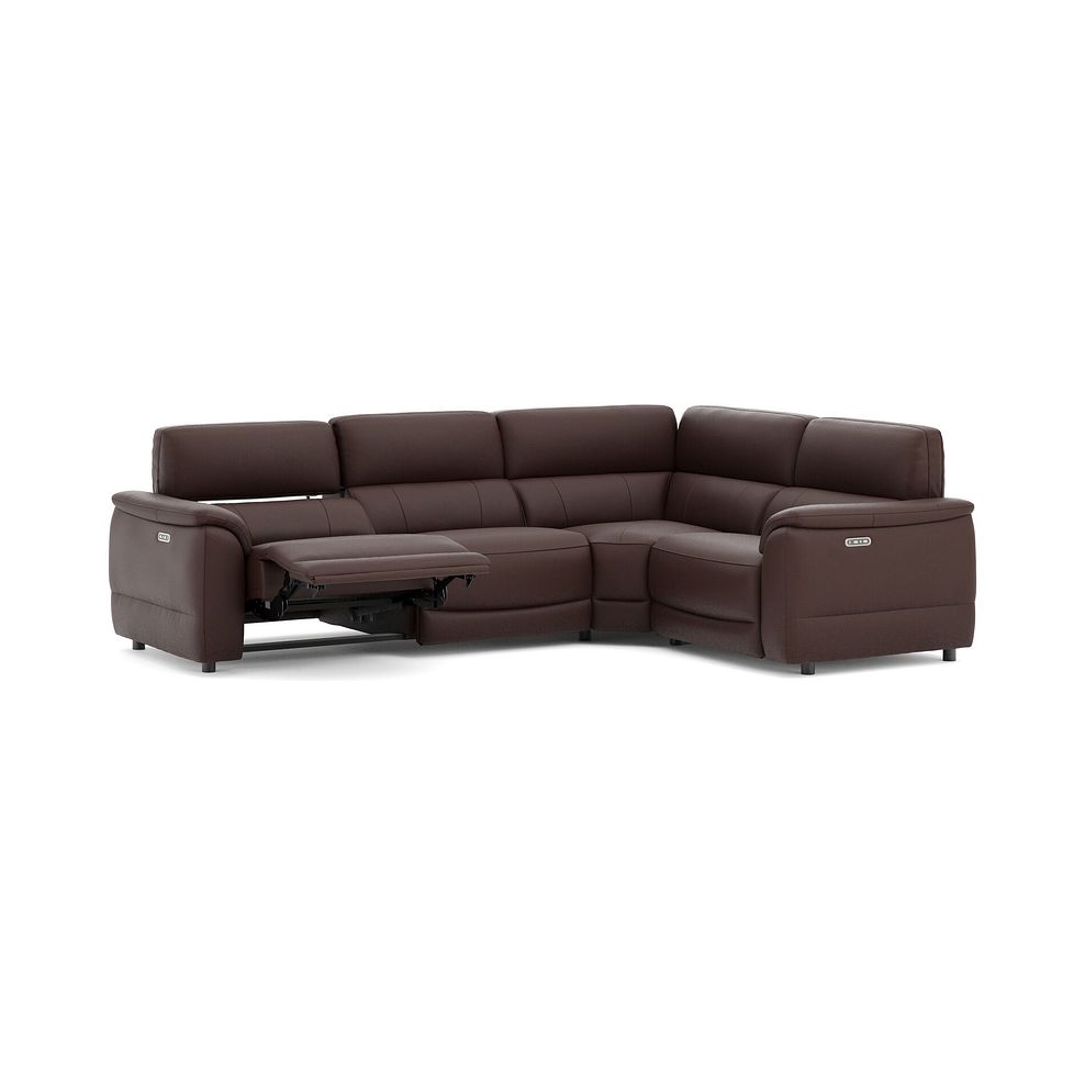 Phoenix Left hand Corner Electric Recliner Sofa with Adjustable Power Headrests in  Chestnut Leather 3