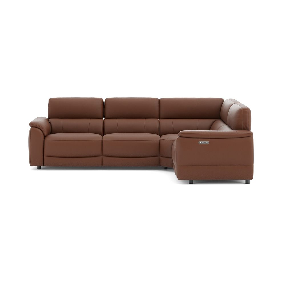 Phoenix Left hand Corner Electric Recliner Sofa with Adjustable Power Headrests in  Cognac Leather 2