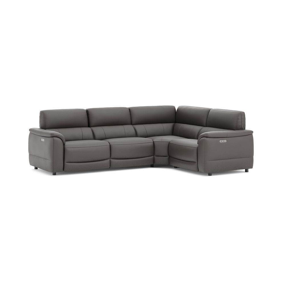 Phoenix Left hand Corner Electric Recliner Sofa with Adjustable Power Headrests in  Elephant Grey Leather 1