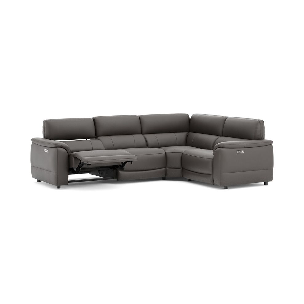 Phoenix Left hand Corner Electric Recliner Sofa with Adjustable Power Headrests in  Elephant Grey Leather 3