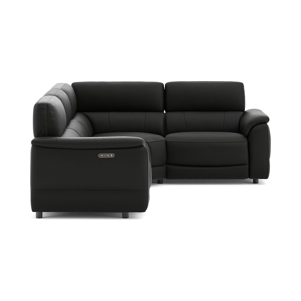 Phoenix Left hand Corner Electric Recliner Sofa with Adjustable Power Headrests in  Jet Black Leather 4
