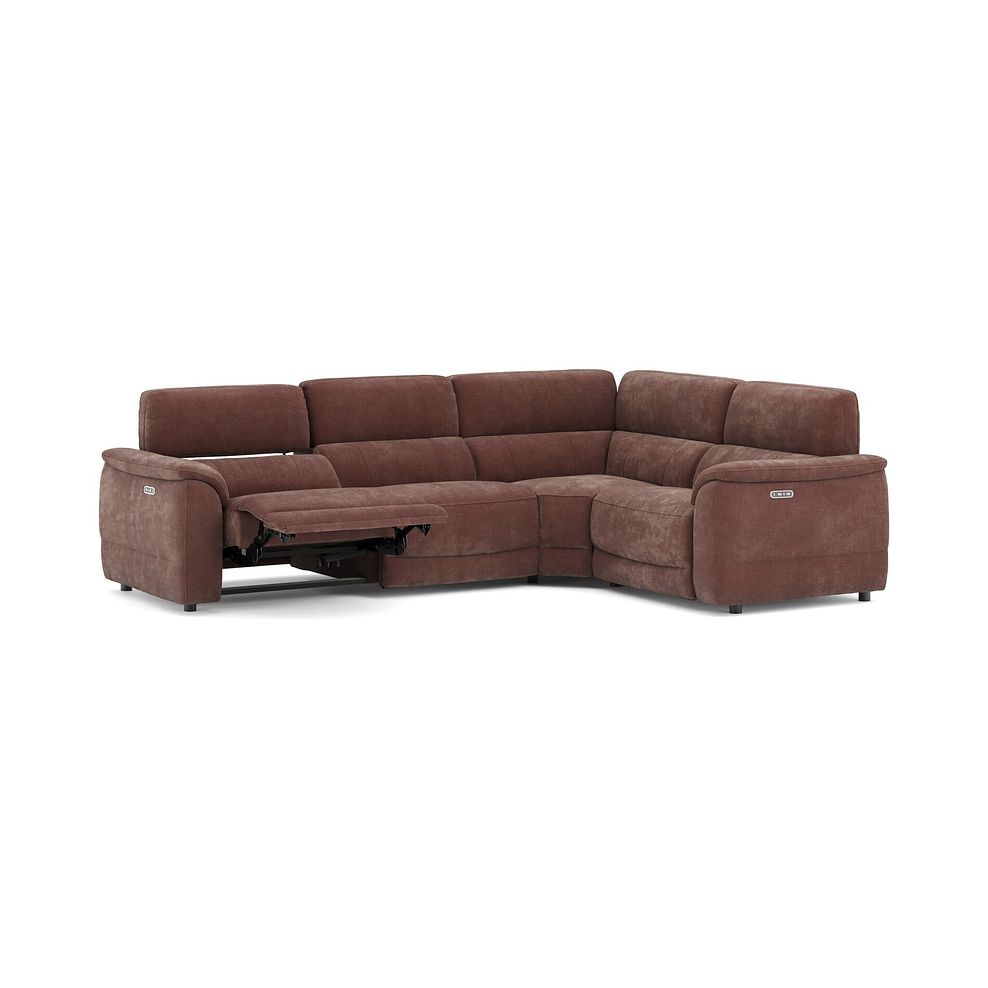 Phoenix Left hand Corner Electric Recliner Sofa with Adjustable Power Headrests in  Manhattan Burnt Sienna Fabric 3
