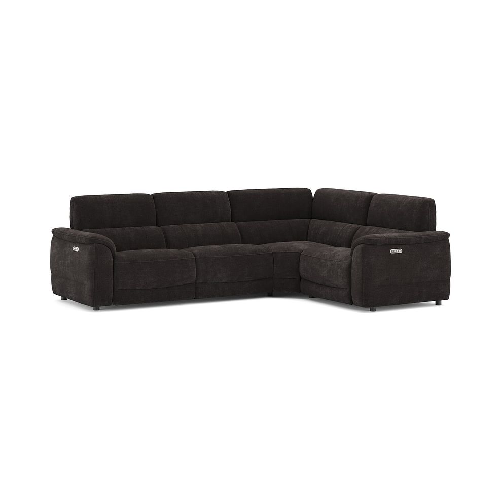 Phoenix Left hand Corner Electric Recliner Sofa with Adjustable Power Headrests in  Manhattan Mushroom Fabric 1