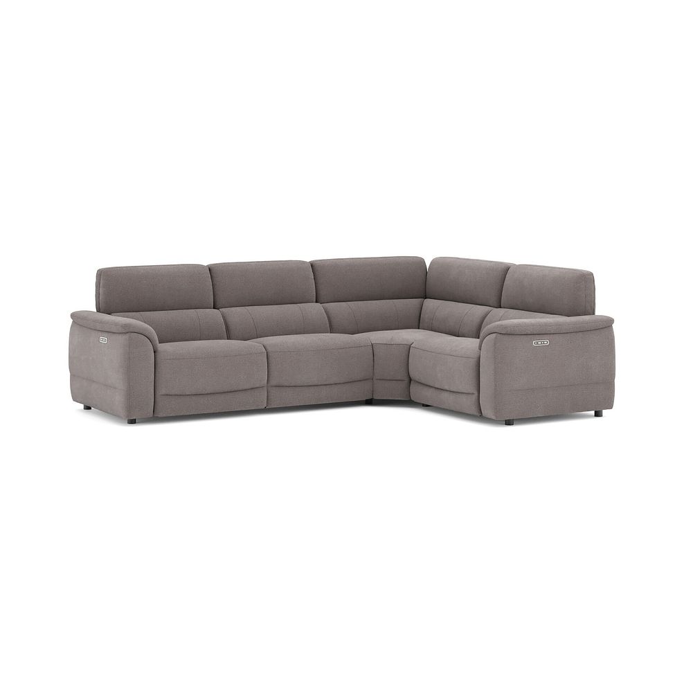 Phoenix Left hand Corner Electric Recliner Sofa with Adjustable Power Headrests in  Manhattan Nutmeg Fabric 1
