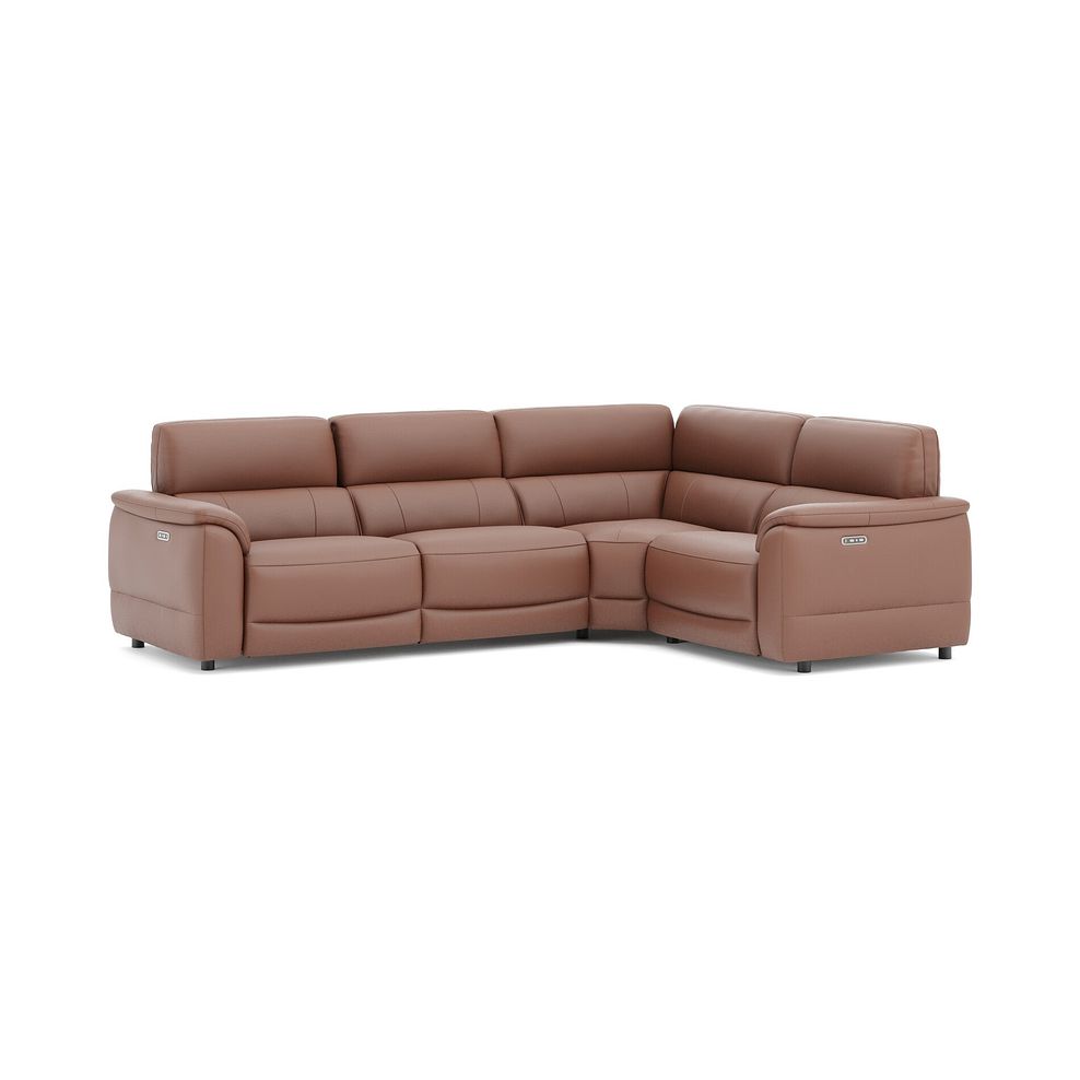 Phoenix Left hand Corner Electric Recliner Sofa with Adjustable Power Headrests in  Mocha Mousse Leather 1